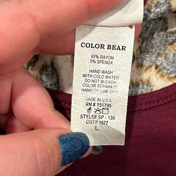 Color Bear Tank Top Leopard You & Tequila Make Me Crazy Racerback Purple Brown L - Picture 4 of 5